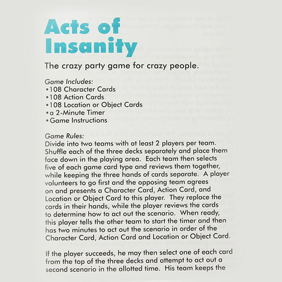 Acts Of Insanity